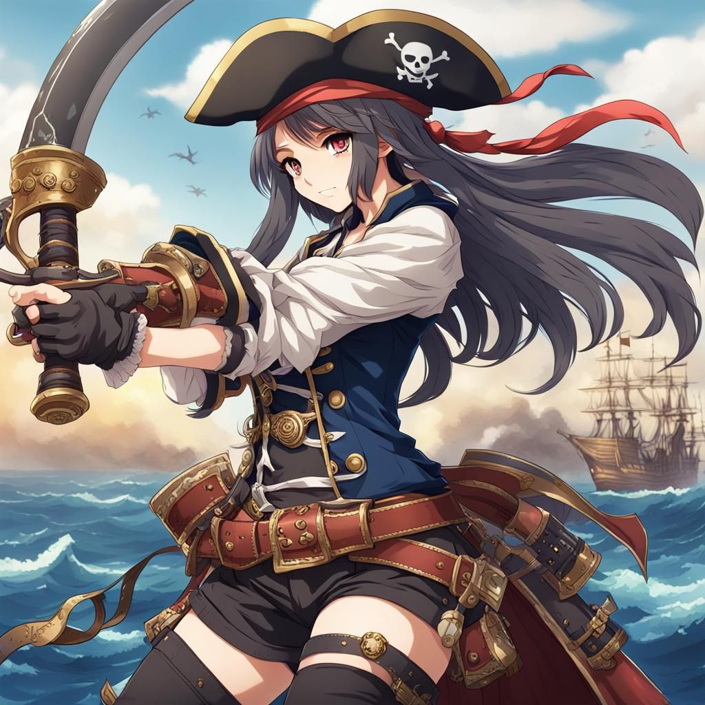 Anime Pirate Woman with Weapon
