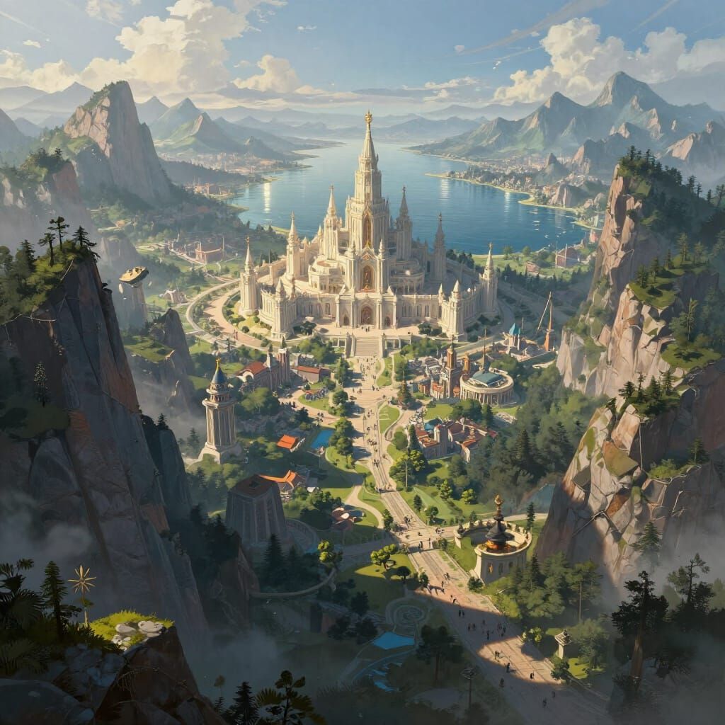 Epic Fantasy Realm Digital Matte Painting