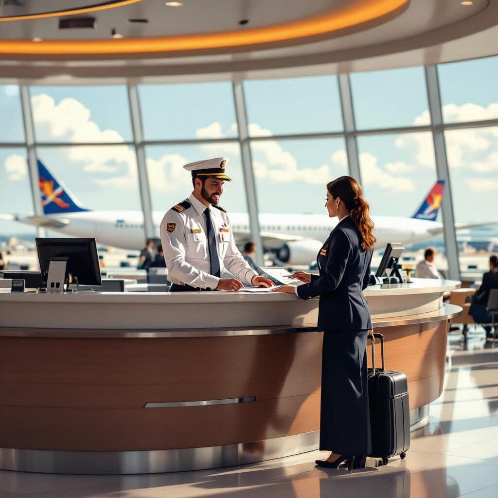 Airport Scene Inspired by Syd Mead and Camille Rose Garcia