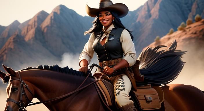 Confident Woman Sheriff in the Wild West
