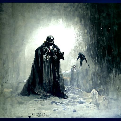 Darth Vader Horror: Engraving Style Illustration