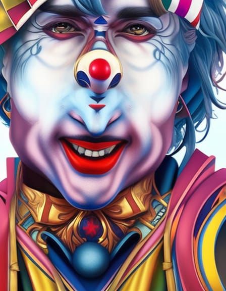 Circus Clown Juggling Marble on His Nose