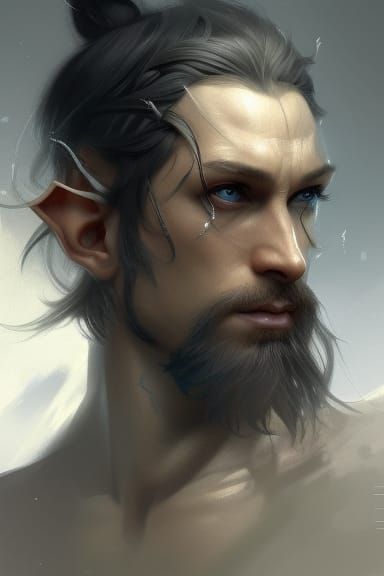 Detailed Portrait of a Middle-Aged Elf Ranger