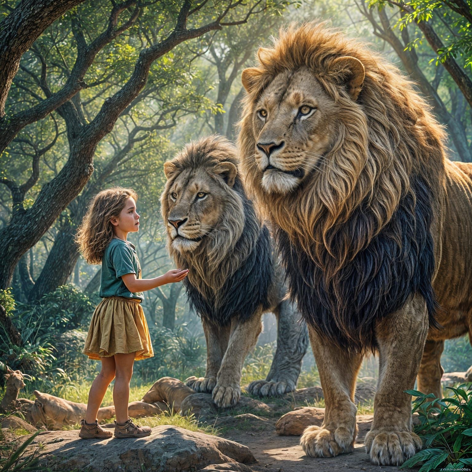 Girl and Lion: Fantasy Concept Art