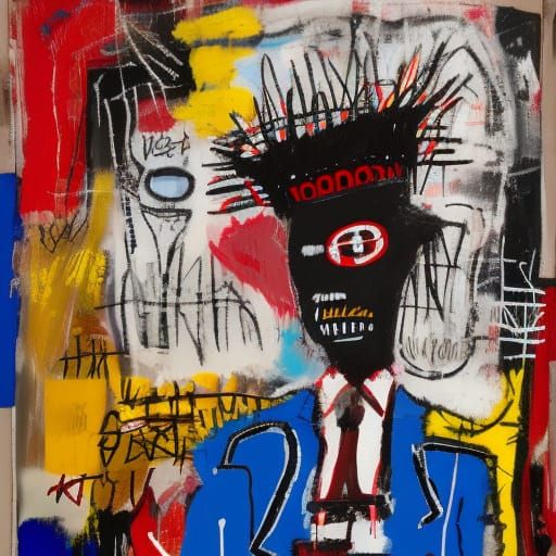 Basquiat-Style Portrait: Neo-Expressionist Graffiti Art