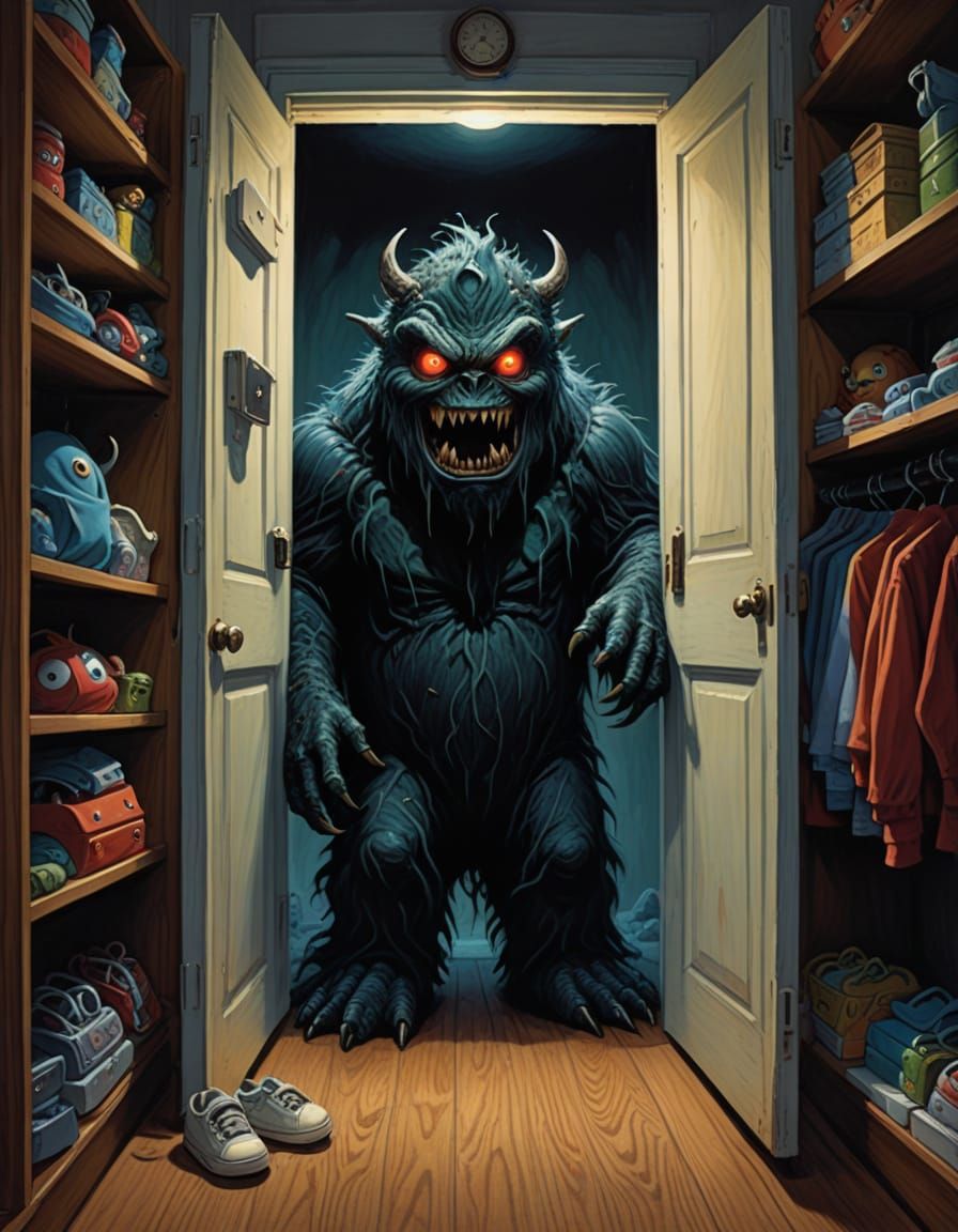 Glowing Eyes in Dark Closet: Sinister Encounter