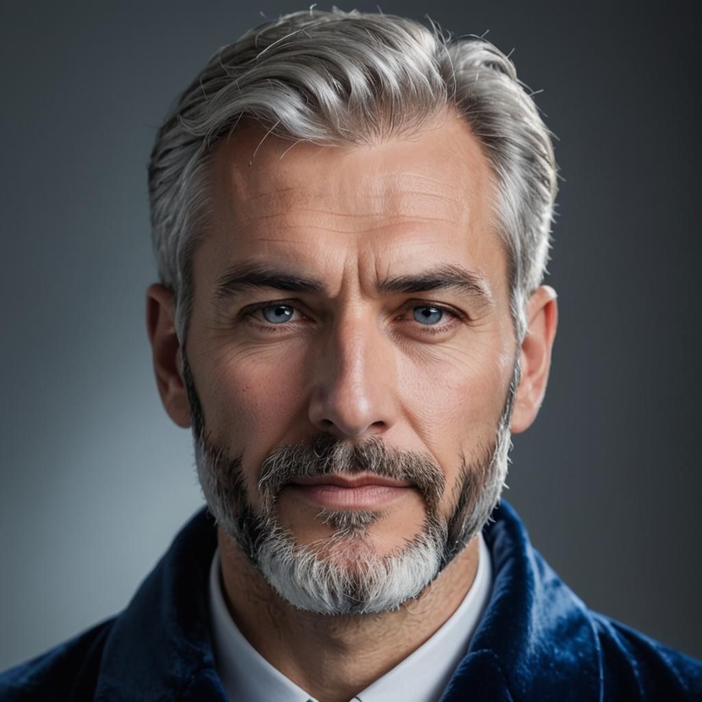 Elegant Silver Haired Man Portrait in Soft Lighting