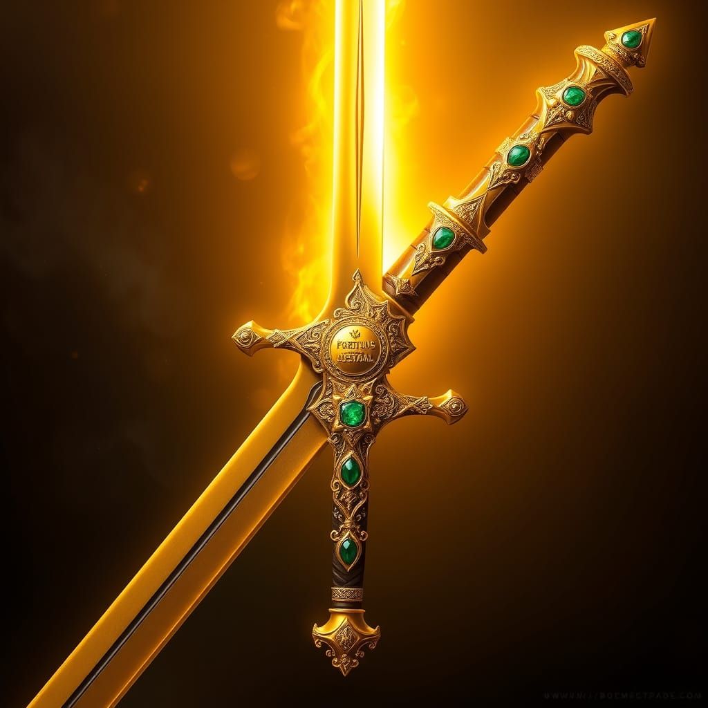 Golden Emperor Sword with Dragonhide Grip