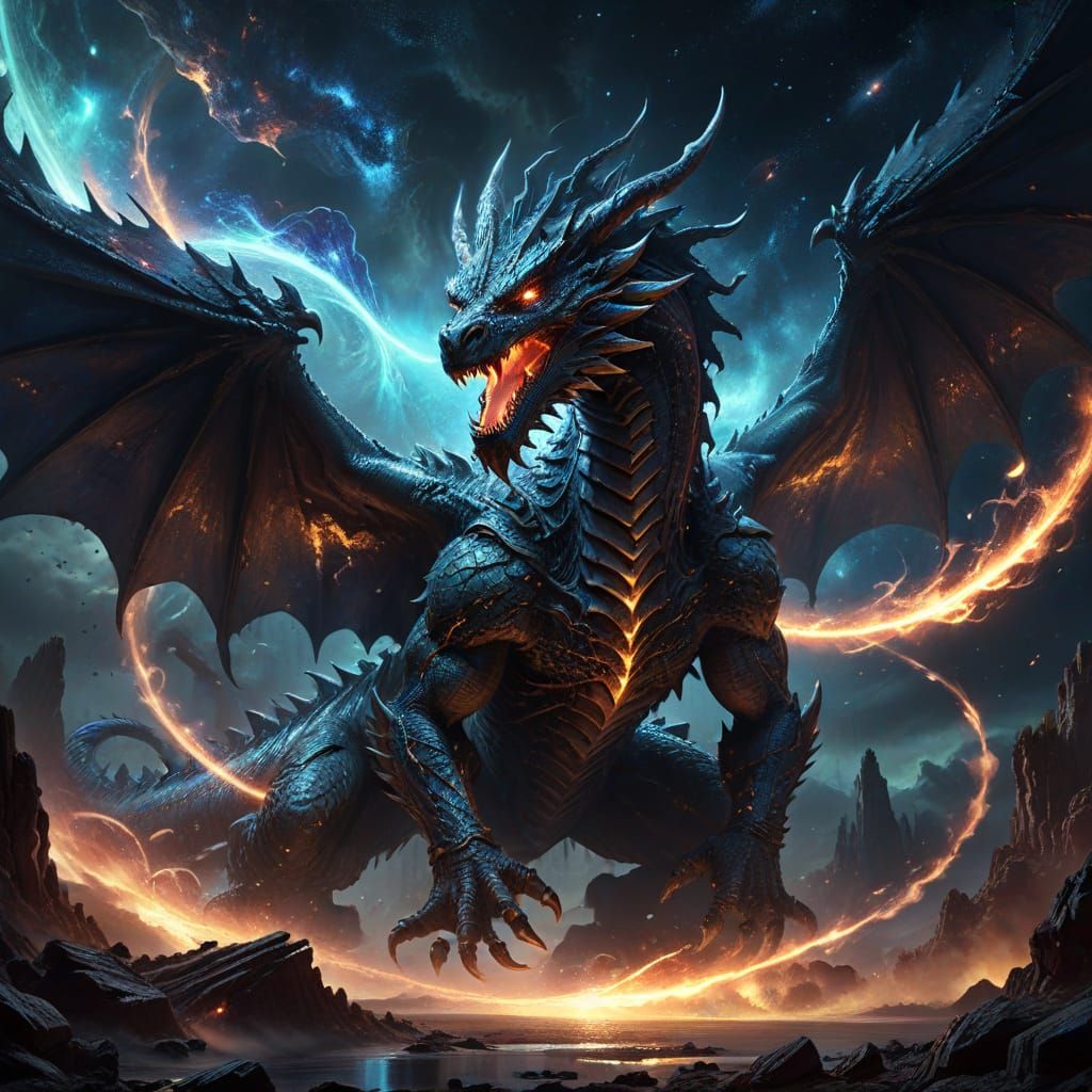 Ancient Dragon Coiled Around Alien Planet