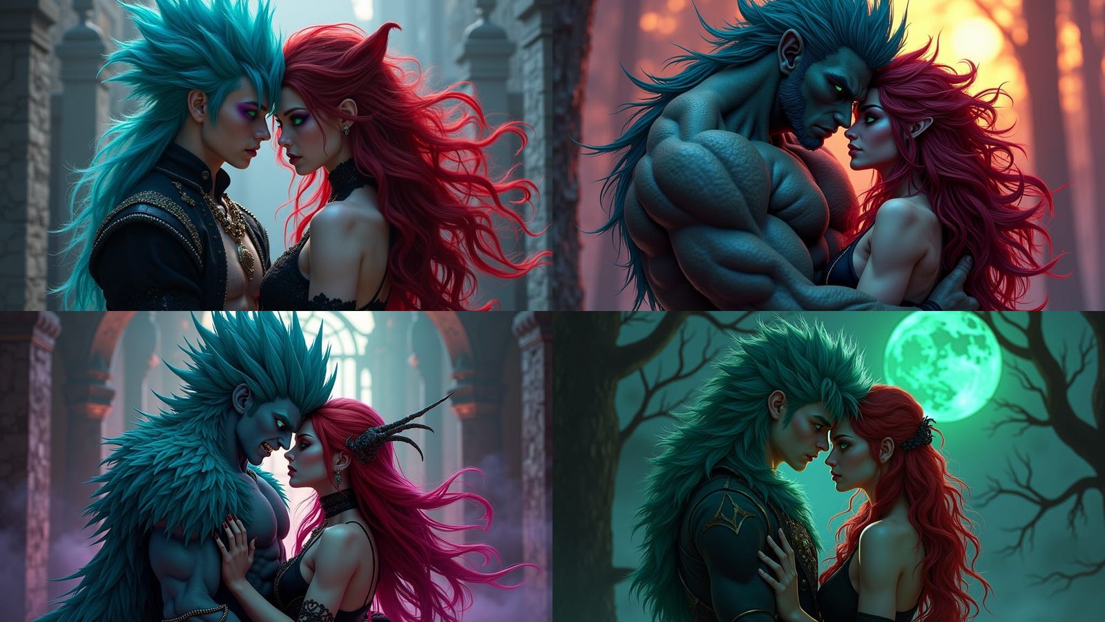 Gothic Saiyan Werewolf in Dark Fantasy Style