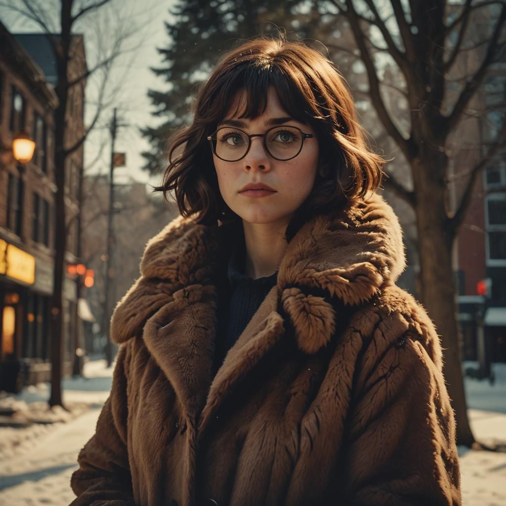Velma Dinkley Pondering in Fur Coat