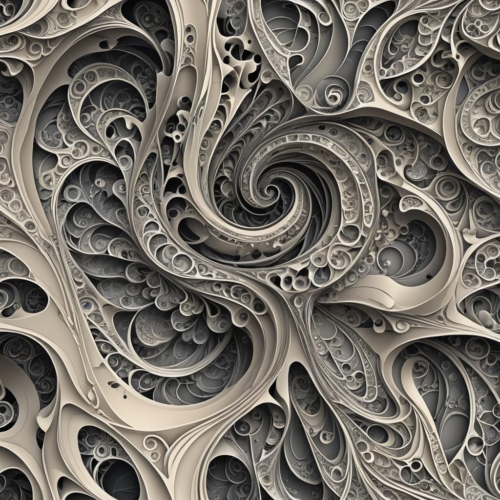 Abstract Fractal Wave Function Zentangle in 3D