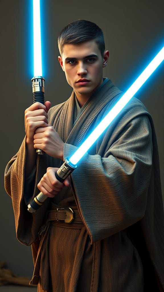 Sleek Jedi Justin Bieber Wields Lightsabre in Epic Sci-Fi Ba...