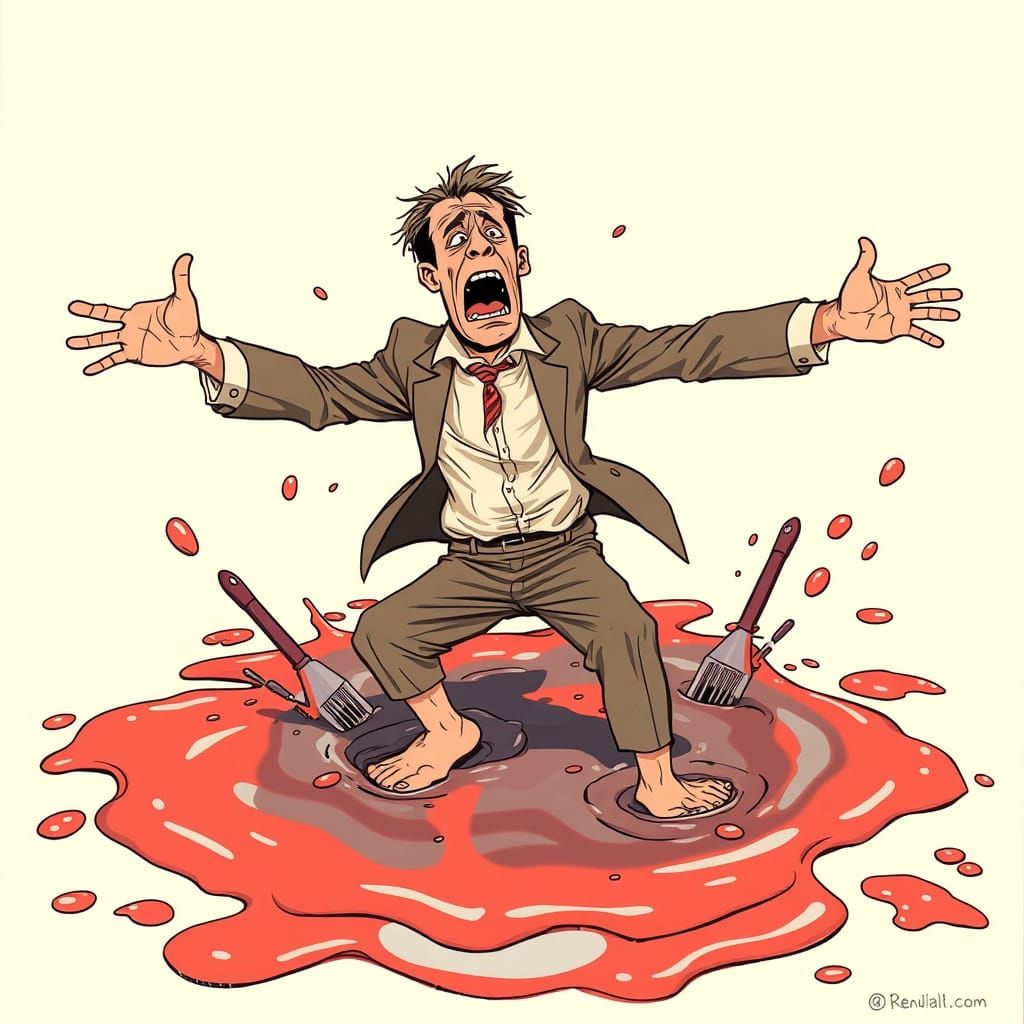 Man Trapped in Sticky Situation