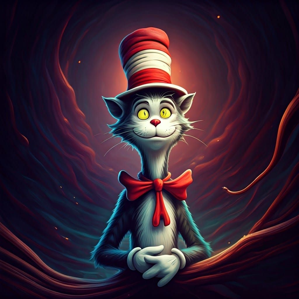 The Cat in the Hat: Fantastical Digital Art