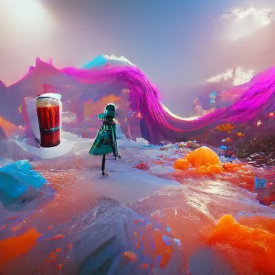 Fantastical Soda Woman in Detailed Matte Painting