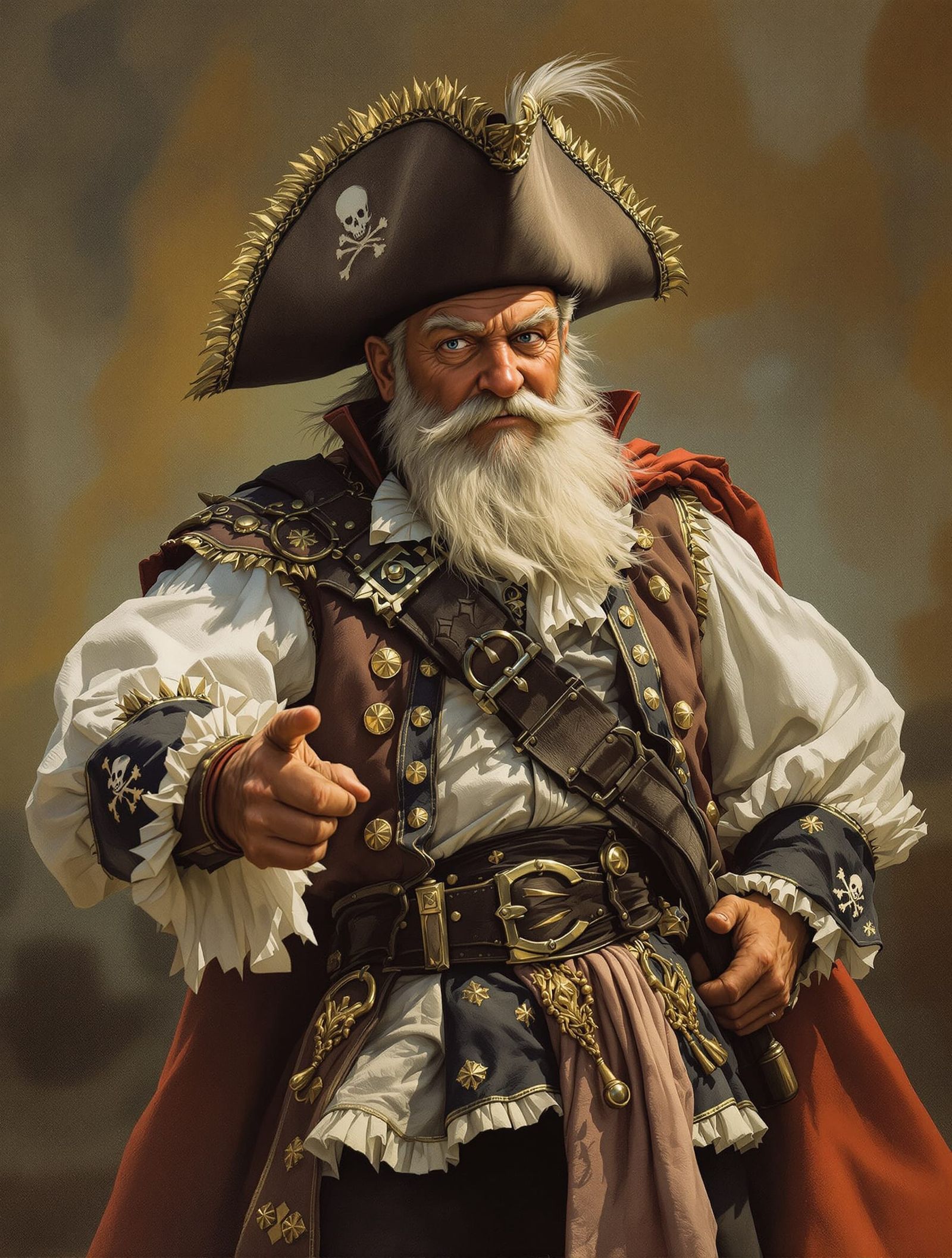 Middle Aged Pirate Cosplay in Norman Rockwell Style