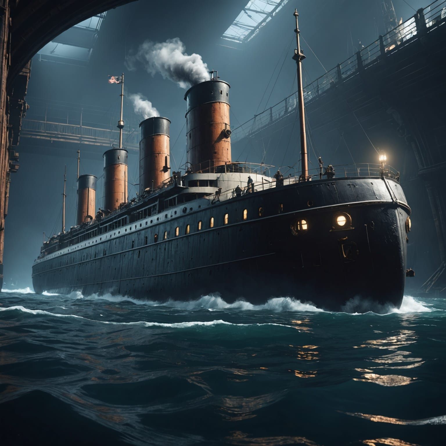 Submarine Explores Titanic: 3D Game Cinematic