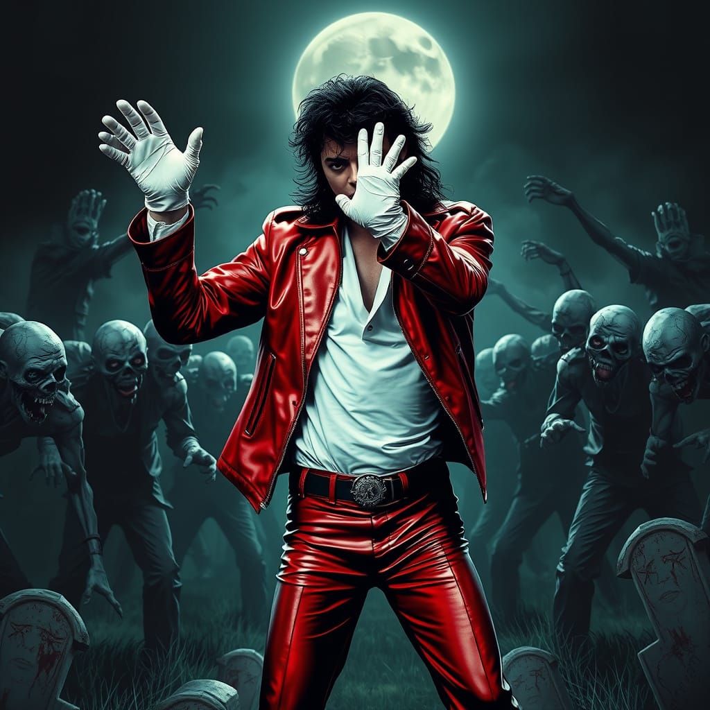 Michael Jackson Thriller Graveyard Dance, Dark Pop Art