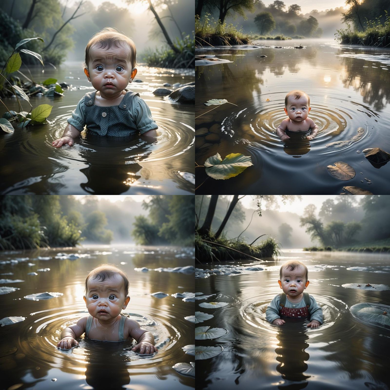 In the haunting image, a baby toddler with big, teary eyes f...