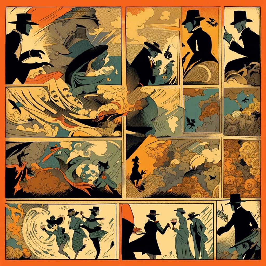 The Shadow: 1930s Comic Strip in Pop Art Style
