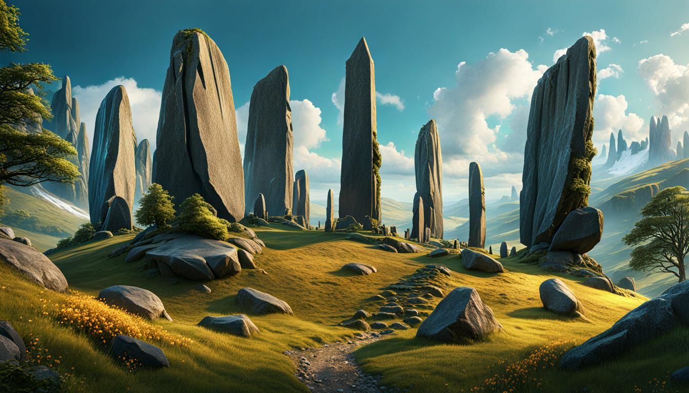 Fantastical Standing Stones on a High Hill