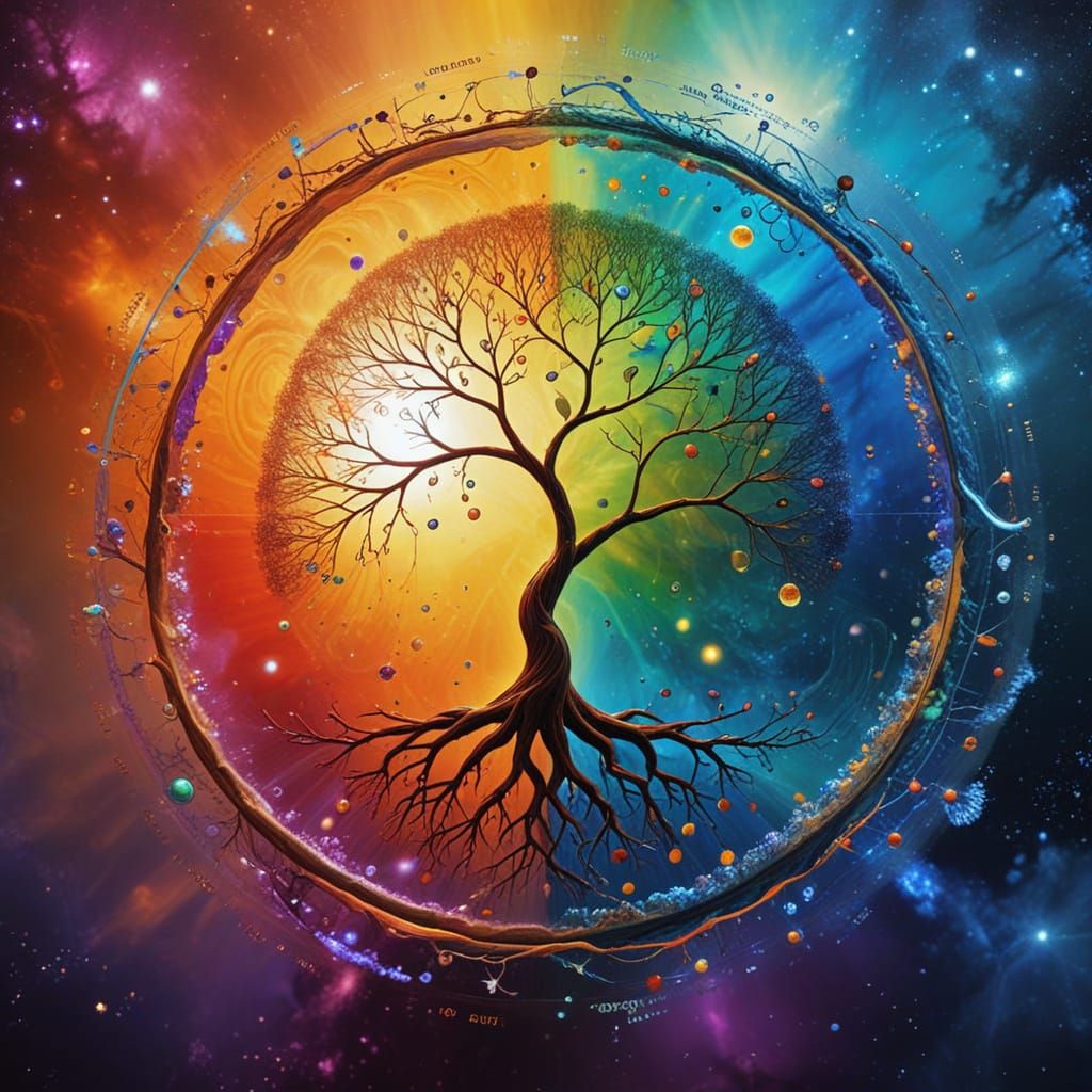 Surreal, Organic Forms Emerge from Spiritual Core in Vibrant...