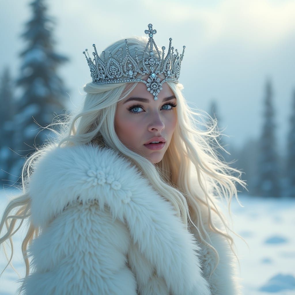 Winter Goddess in Luxurious Furs