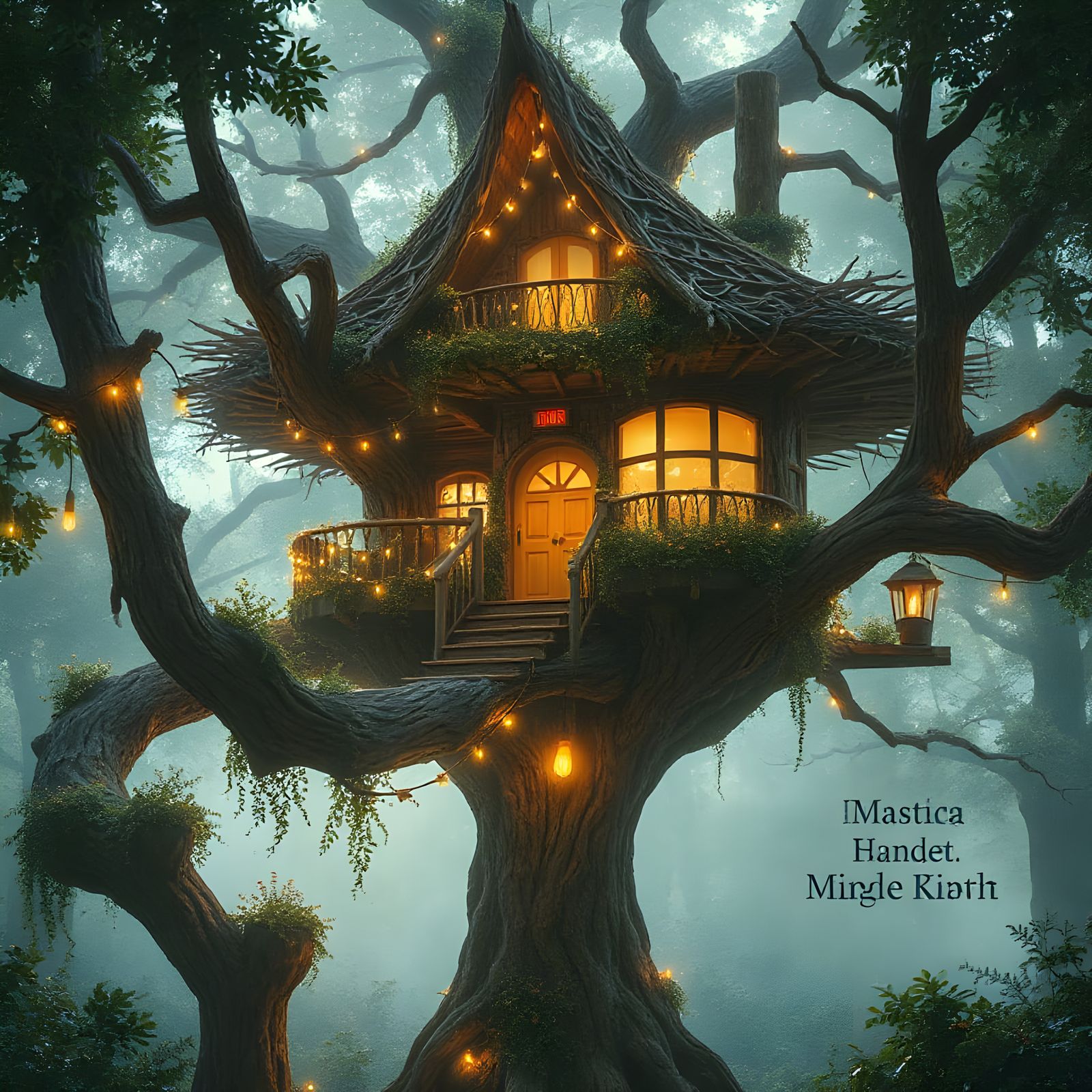 Whimsical Treehouse in Enchanted Forest