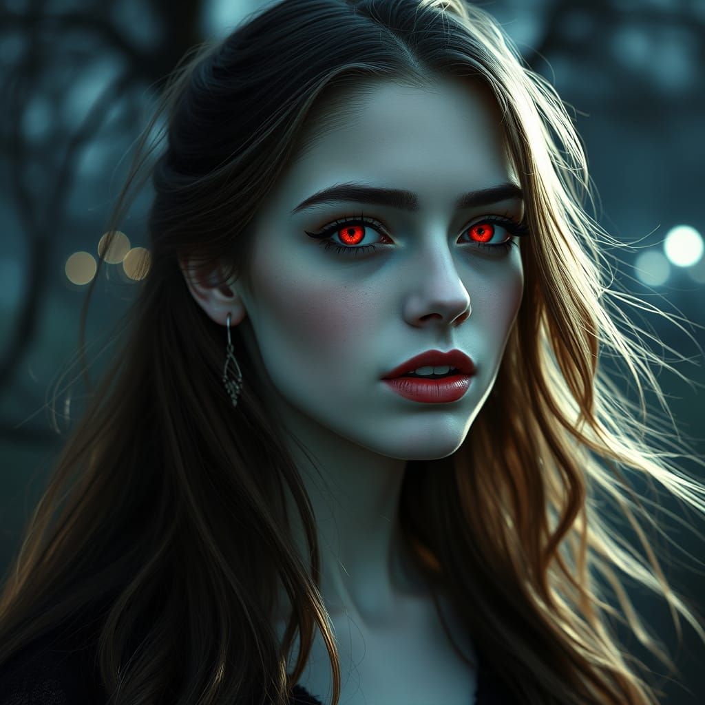 Hauntingly Beautiful Vampire in Twilight Park