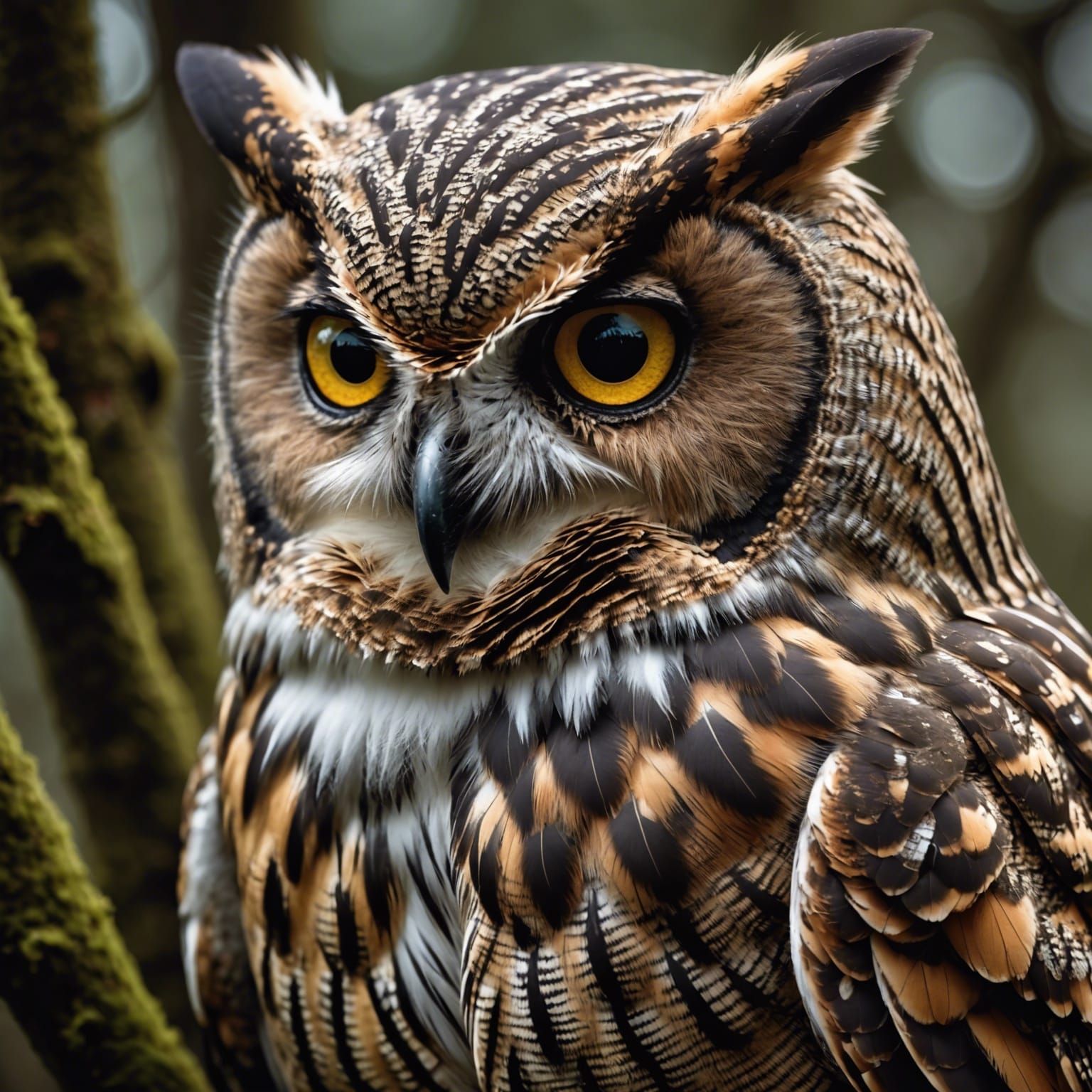 Hyperrealistic Owl Portrait in Cinematic Lighting