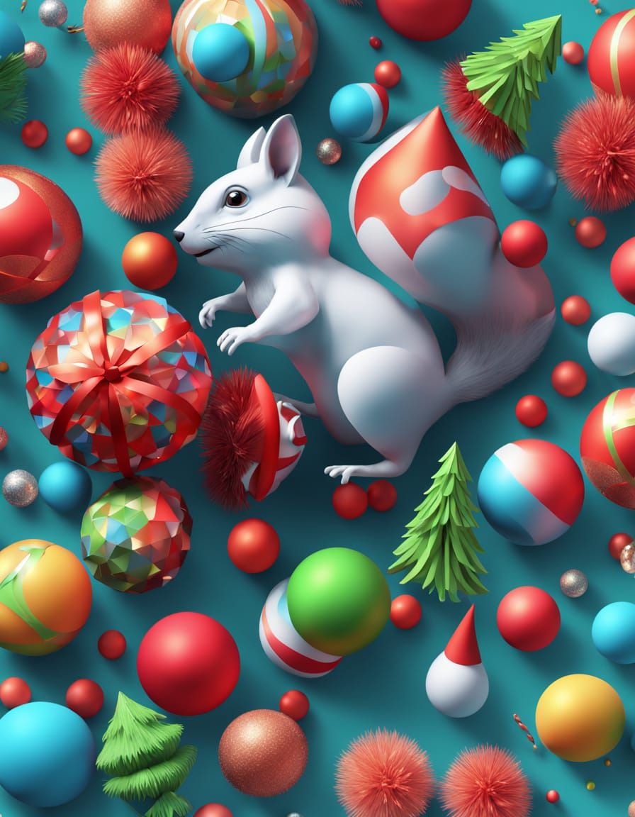 Squirrel Steals Christmas Presents from Santa: 3D Animation