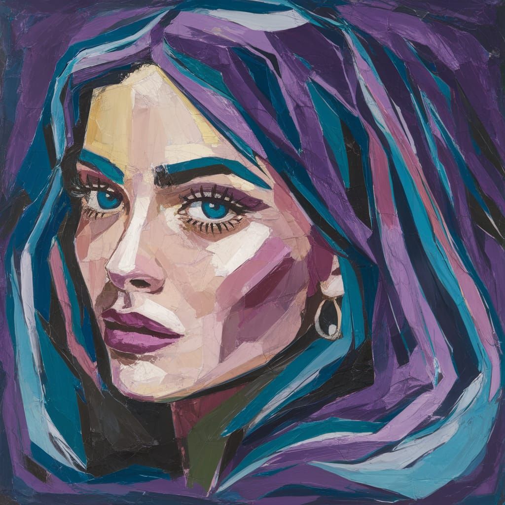 Supernatural Ultramarine Midnight Mauve Abstract Texture