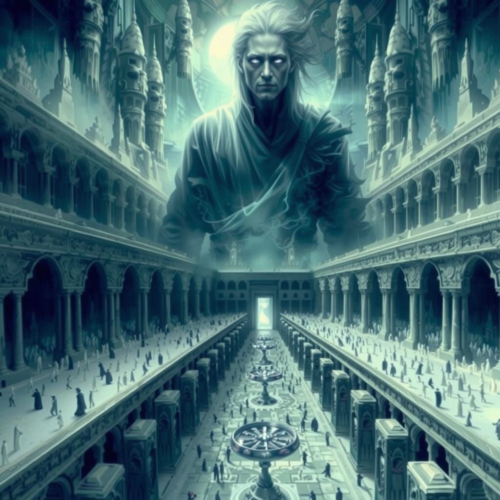 Ethereal Dark Figure Enters Azathoth's Foreboding Court