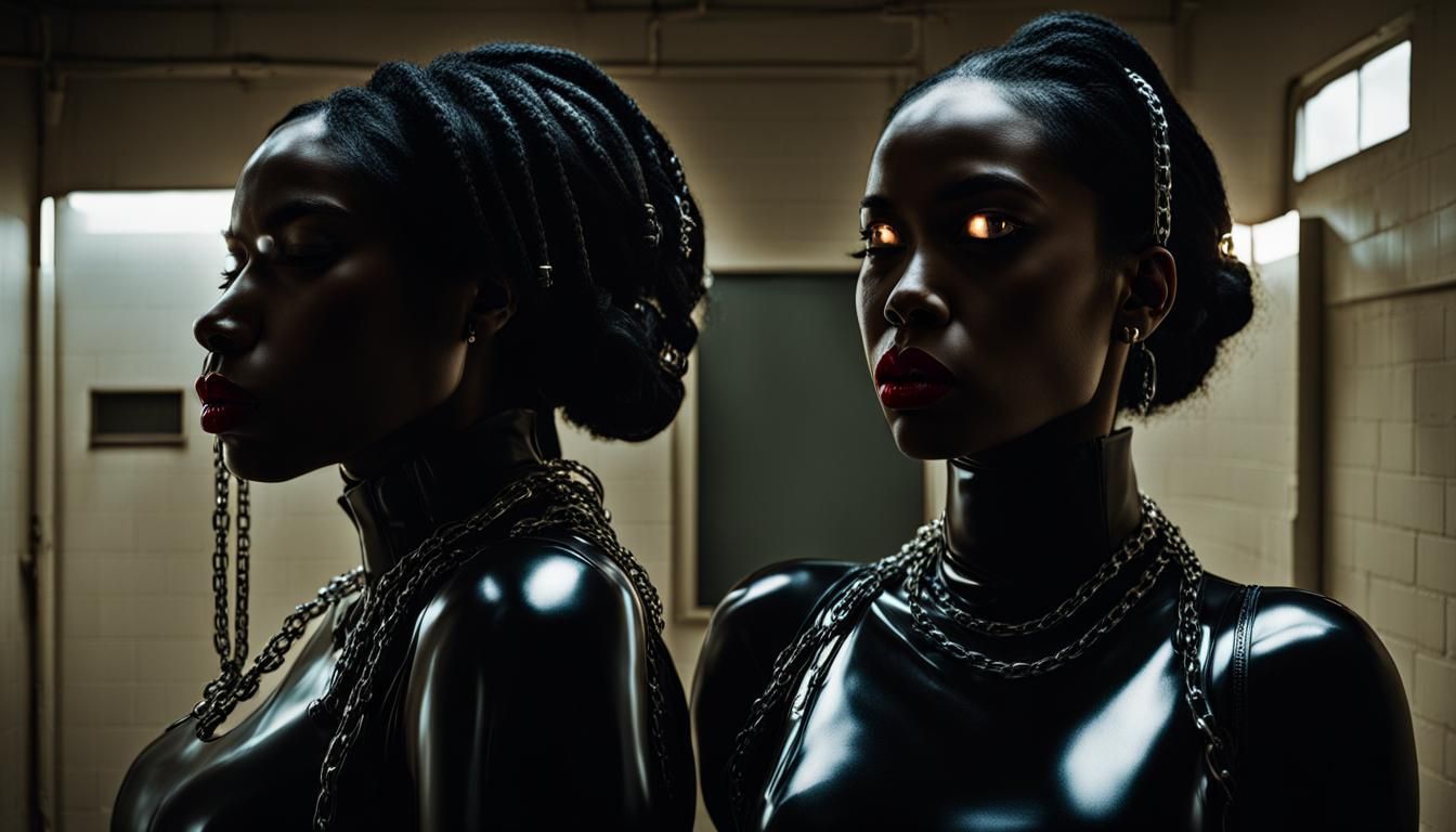 Gothic Surrealism: Women Kissing in Classroom