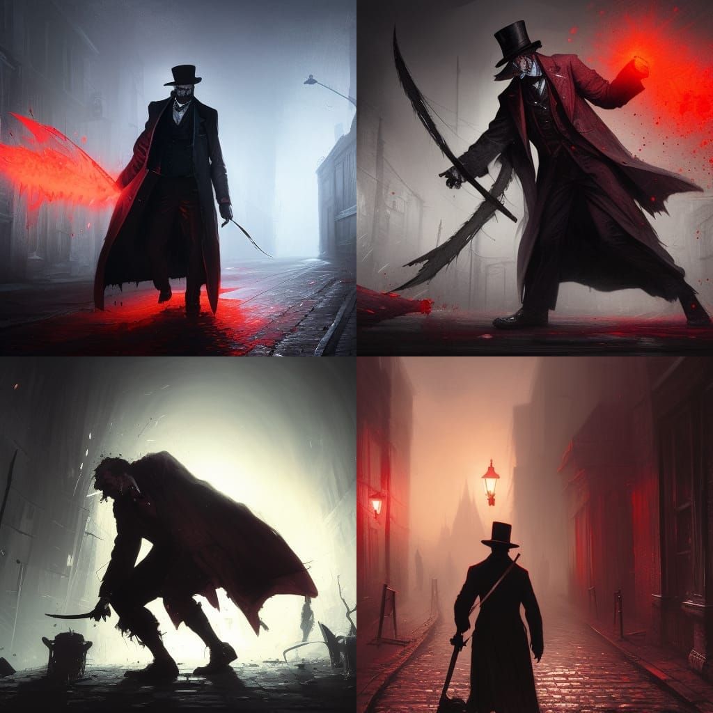 Jack the Ripper Blood Tasting: Dark Fantasy Art