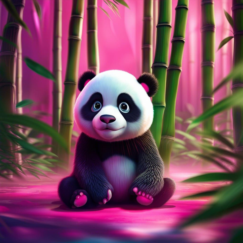 Panda Bear in Tutu, Photorealistic 8k Concept Art