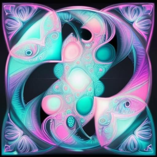 Optical Illusion: Double Heart in UV Black Light