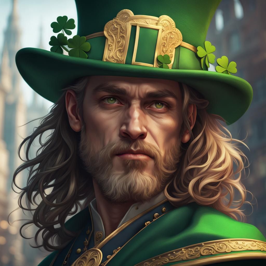 St. Patrick's Day Portrait in Modern Art Style