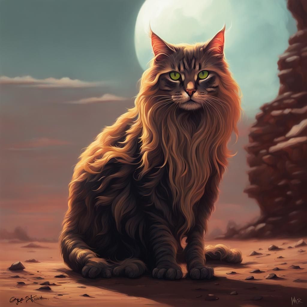 Sinister Long-Haired Cat from Mars