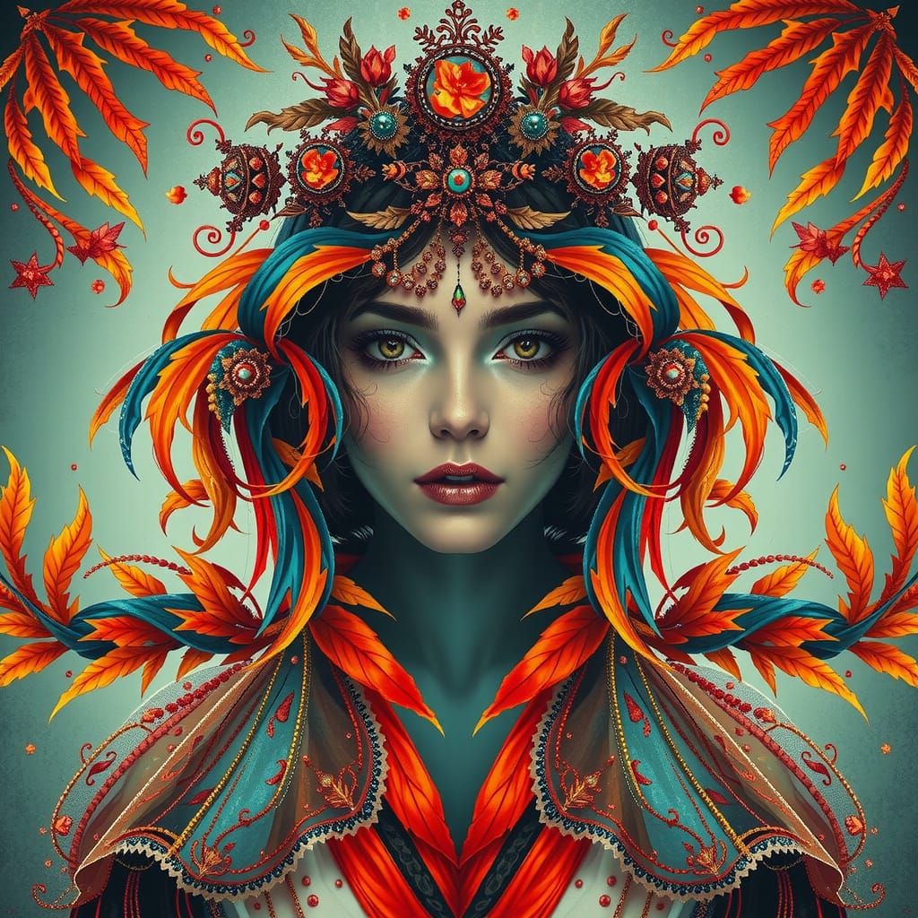 Serene Melancholy in a Woman of Refined Beauty