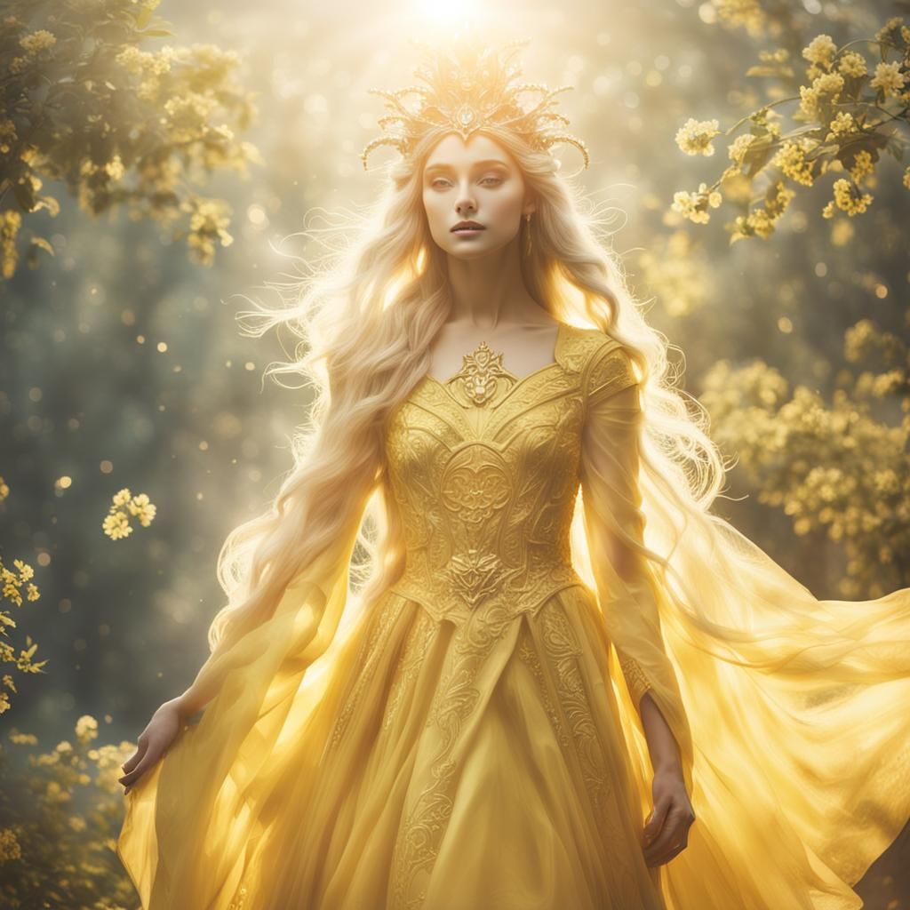 Elven Goddess of Sunshine in Ethereal Light