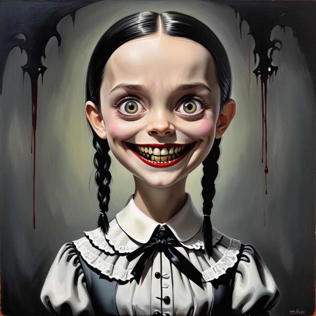 Wednesday Addams with a Smile