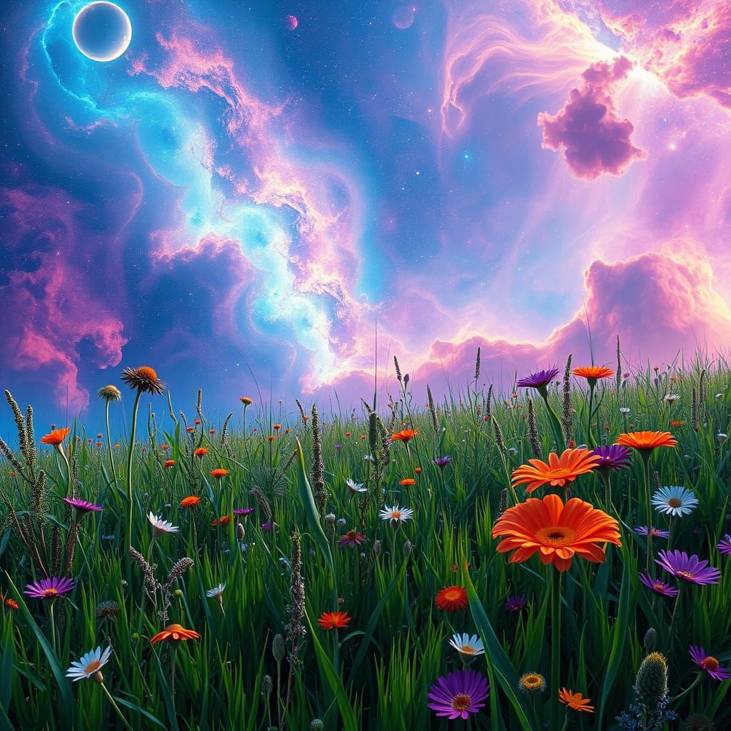 Cosmic Holographic Meadow in Vibrant 8K Resolution