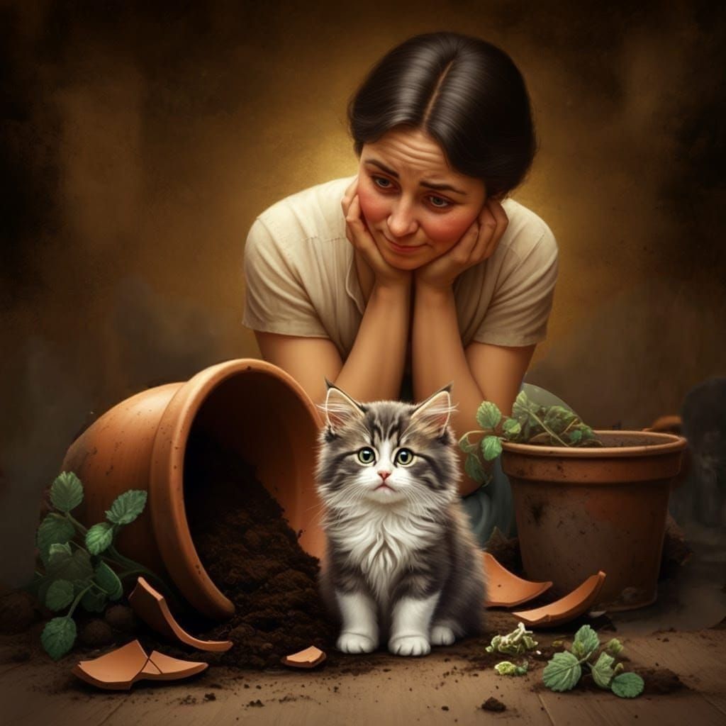 Mixed Emotions for the Mischievous Kitten