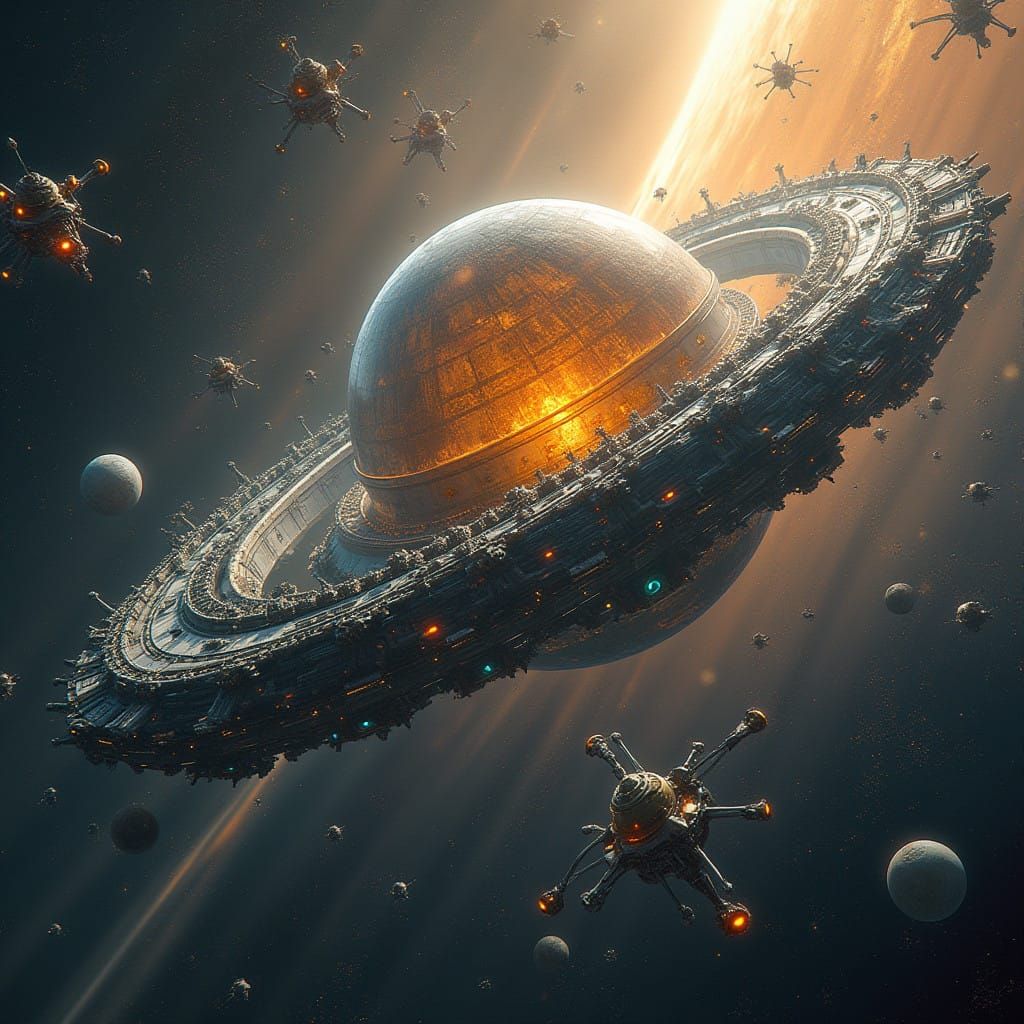 Galactic Engineers Constructing a Dyson Sphere