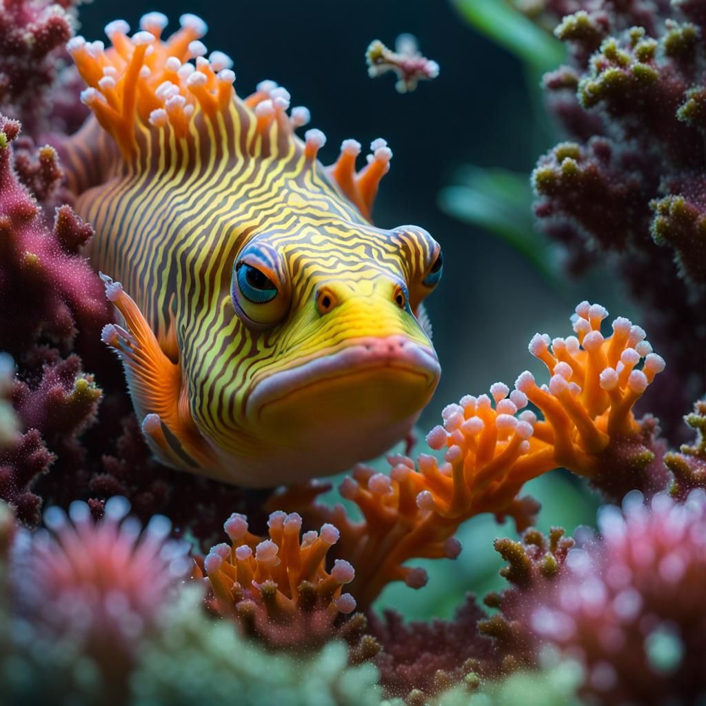 Detailed Maximalist Painting with Magical Particles