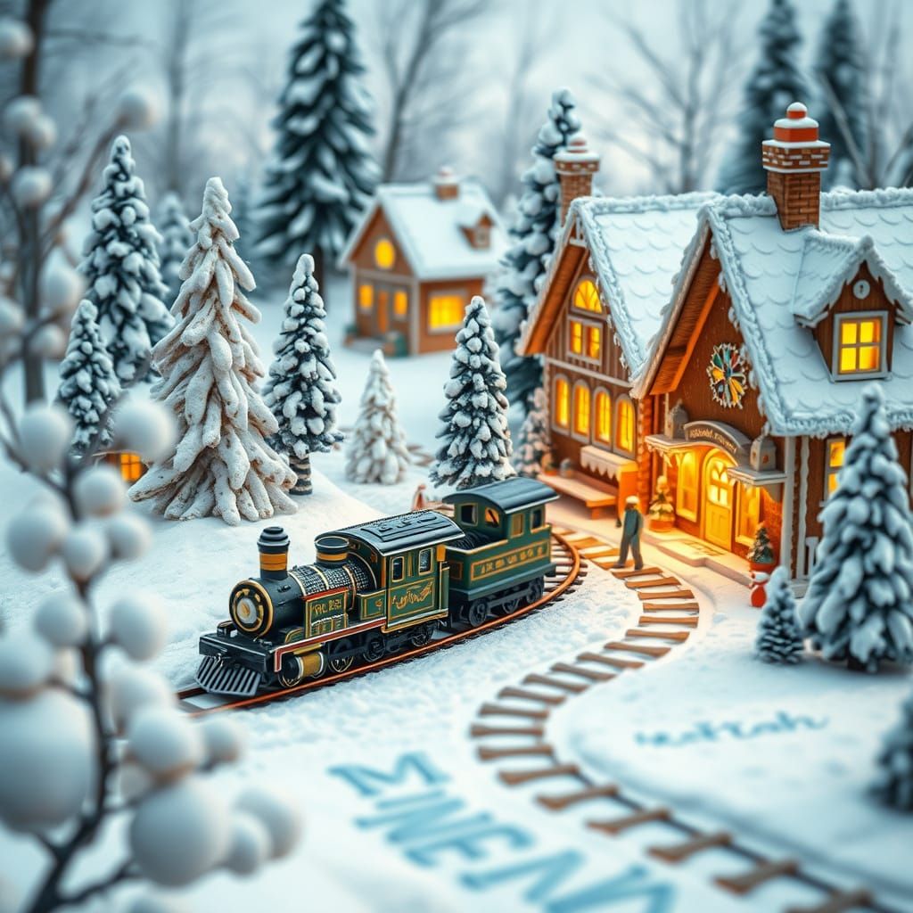 Enchanting Winter Village in Rockwell Style