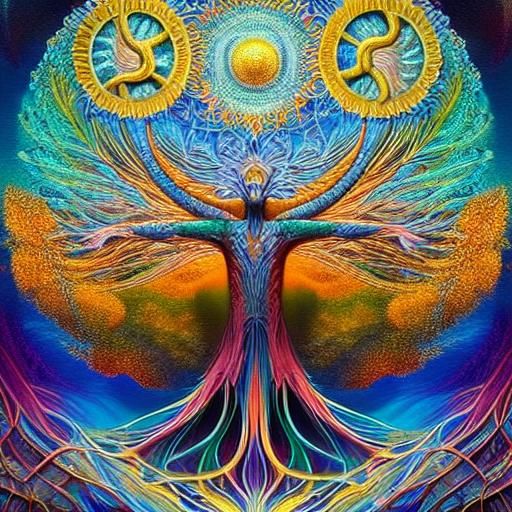 Surreal Man Emerges in Dreamlike Digital Art