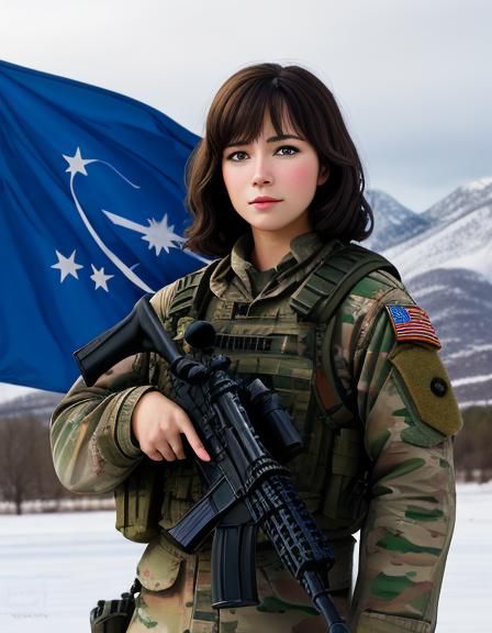 Snow White fighting for NATO on the US Army side in the war.